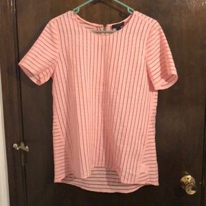 JCrew striped pink short sleeve top